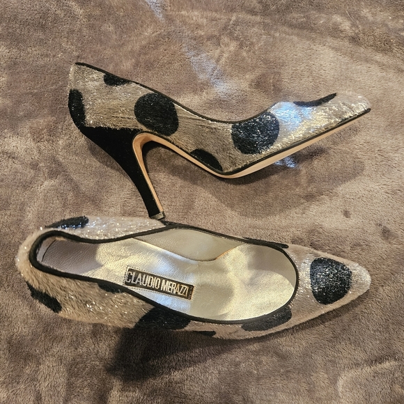 Claudio Merazzi, vintage shoes, size 37, and gray with black circles - Picture 4 of 4